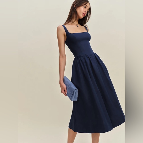 Reformation Dresses & Skirts - Reformation Janu Linen Dress In Danube, brand new, never worn, no flaws.